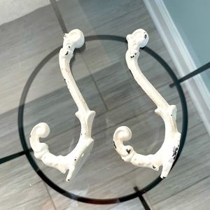 Two metal hooks for hanging